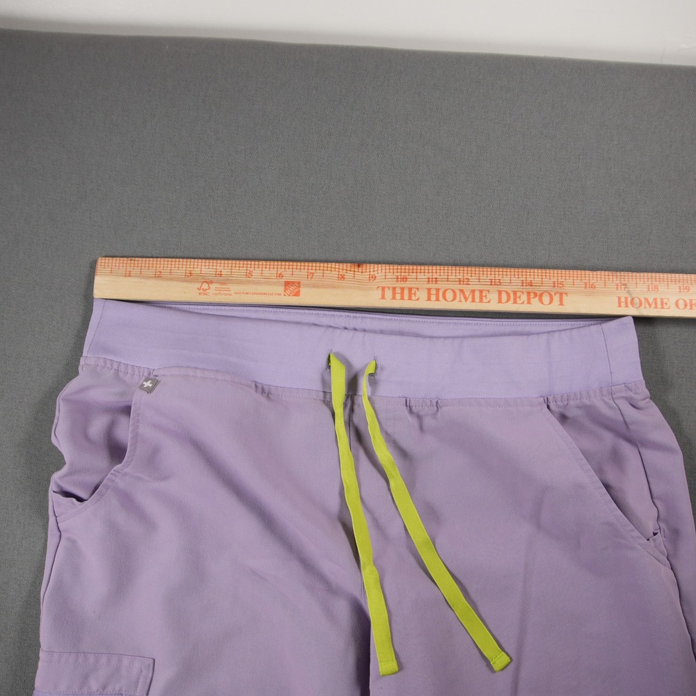 FIGS Zamorra Jogger Women Scrub Pants L Work Medical Purple Yelllow Drawstring - Picture 5 of 13